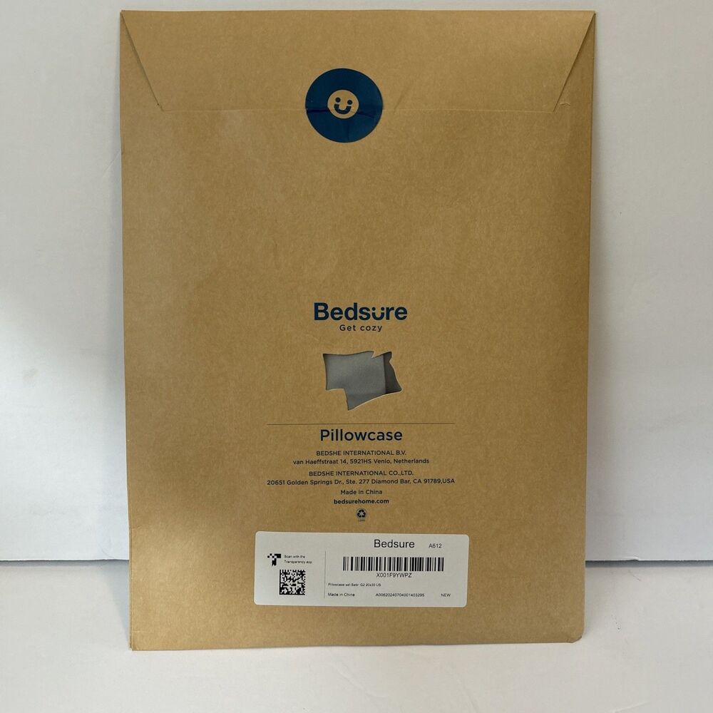 Bedsure Satin Pillowcase Set Queen 20x30 Soft Silky Grey Cooling Pillow Covers